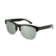 aerial view a silver reflective lens with black frame cambria recycled half frame reflective sunglasses, image 1 of 3