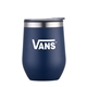 aerial view a navy 12 oz wine tumbler, image 1 of 4