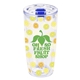 a clear tumbler & blue lid 19 oz everest clarity tumbler with insert