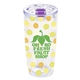 a clear tumbler & purple lid 19 oz everest clarity tumbler with insert