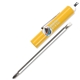 aerial view a yellow jumbo pocket screwdriver - reversible 3/16 standard 1 phillips blade valve stem top, image 1 of 2