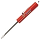 aerial view a red jumbo pocket screwdriver - 1/8 flat tip blade / magnet top, image 1 of 2