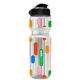 a clear bottle & black lid champion - 28 oz transparent bottle with flip lid and digital imprint