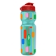 a teal bottle & red lid champion - 28 oz transparent bottle with flip lid and digital imprint