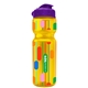 a yellow bottle & violet lid champion - 28 oz transparent bottle with flip lid and digital imprint