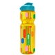 a yellow bottle & cyan lid champion - 28 oz transparent bottle with flip lid and digital imprint
