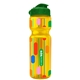 a yellow bottle & green lid champion - 28 oz transparent bottle with flip lid and digital imprint