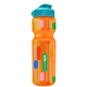 a orange bottle & royal blue lid champion - 28 oz transparent bottle with flip lid and digital imprint