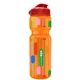 a orange bottle & red lid champion - 28 oz transparent bottle with flip lid and digital imprint