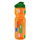 a orange bottle & green lid champion - 28 oz transparent bottle with flip lid and digital imprint