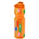 a orange bottle & orange lid champion - 28 oz transparent bottle with flip lid and digital imprint