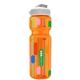 a orange bottle & white lid champion - 28 oz transparent bottle with flip lid and digital imprint