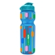 a blue bottle & cyan lid champion - 28 oz transparent bottle with flip lid and digital imprint