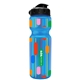 a blue bottle & black lid champion - 28 oz transparent bottle with flip lid and digital imprint