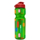a green bottle & red lid champion - 28 oz transparent bottle with flip lid and digital imprint