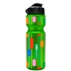 a green bottle & black lid champion - 28 oz transparent bottle with flip lid and digital imprint