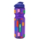 a violet bottle & royal blue lid champion - 28 oz transparent bottle with flip lid and digital imprint