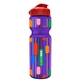 a violet bottle & red lid champion - 28 oz transparent bottle with flip lid and digital imprint