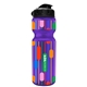 a violet bottle & black lid champion - 28 oz transparent bottle with flip lid and digital imprint