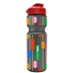 a smoke bottle & red lid champion - 28 oz transparent bottle with flip lid and digital imprint