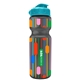 a smoke bottle & cyan lid champion - 28 oz transparent bottle with flip lid and digital imprint