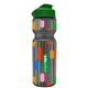 a smoke bottle & green lid champion - 28 oz transparent bottle with flip lid and digital imprint
