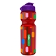 a red bottle & violet lid champion - 28 oz transparent bottle with flip lid and digital imprint