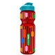 a red bottle & cyan lid champion - 28 oz transparent bottle with flip lid and digital imprint