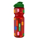 a red bottle & green lid champion - 28 oz transparent bottle with flip lid and digital imprint