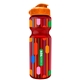 a red bottle & orange lid champion - 28 oz transparent bottle with flip lid and digital imprint