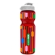 a red bottle & white lid champion - 28 oz transparent bottle with flip lid and digital imprint