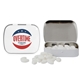 a group of domed tin with football shaped mints