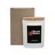 aerial view a kraft box & clear frosted jar with lemon verbena scent niva frosted 6oz candle with cork lid, image 1 of 2