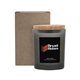aerial view a kraft box & frosted charcoal jar with sugar cookie scent niva frosted 6oz candle with cork lid, image 1 of 2