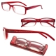 a red 2 soft feel reading glasses w / matching case