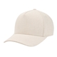 aerial view a sand with dark brown backstrap aware(tm) recycled cotton cap with leatherette backstrap, image 1 of 5