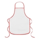 aerial view a white with red trim and ties sublime series rpet apron, image 1 of 2