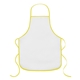 aerial view a white with yellow trim and ties sublime series rpet apron, image 1 of 2
