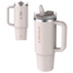 aerial view a rose quartz stanley(r) 30 oz quencher protour flip straw tumbler, image 1 of 6