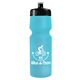 a translucent light blue bottle & black lid 24 oz venture bike white water bottle