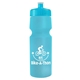 a translucent light blue bottle & cyan lid 24 oz venture bike white water bottle