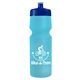 a translucent light blue bottle & navy blue lid 24 oz venture bike white water bottle