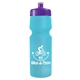 a translucent light blue bottle & violet lid 24 oz venture bike white water bottle