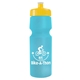 a translucent light blue bottle & yellow lid 24 oz venture bike white water bottle