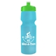 a translucent light blue bottle & lime green lid 24 oz venture bike white water bottle