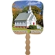 aerial view a group of little white church - pictorial fan, image 2 of 7