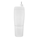aerial view a white pour caddy stainless steel flask set, image 1 of 2