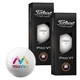 aerial view a white titleist pro v1 half - dozen golf balls, image 1 of 2