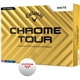 aerial view a white callaway chrome tour golf balls, image 1 of 2