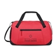 aerial view a red rally recycled sport duffel, image 1 of 5